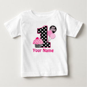 1st Birthday Cupcake Zebra Personalized Shirt