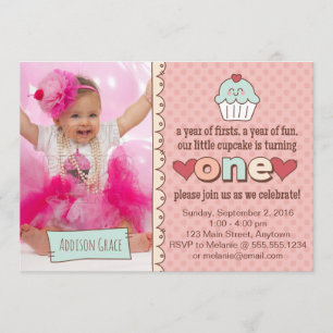 1st Birthday Cupcakes Invitation