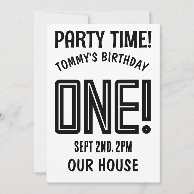 1ST BIRTHDAY CUSTOM PERSONALIZED Invitation (Front)