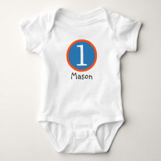 1st Birthday Customizable T-Shirt Boy Baby Bodysuit