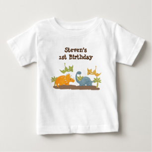 1st Birthday Cute Dinosaurs Prehistoric Wildlife Baby T-Shirt