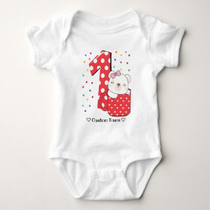 1st birthday Cute Koala in a Cup First Birthday Baby Bodysuit