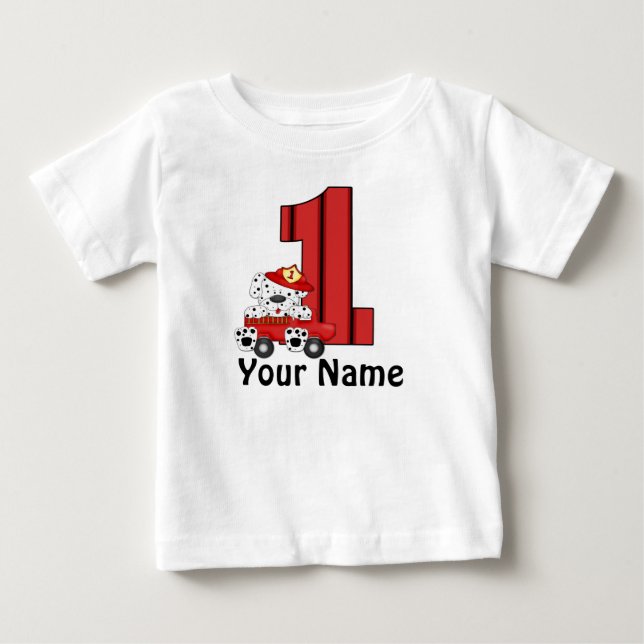 1st Birthday Dalmation Personalized T Shirt (Front)