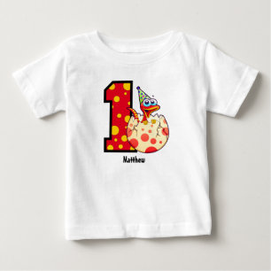 1st Birthday Dino Egg Custom Baby T-Shirt