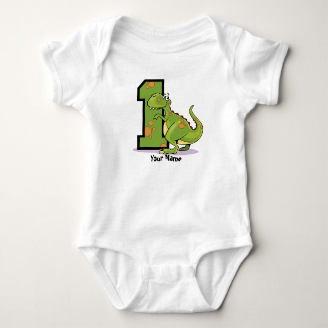 1st Birthday Dinosaur Customize Baby Bodysuit (Front)