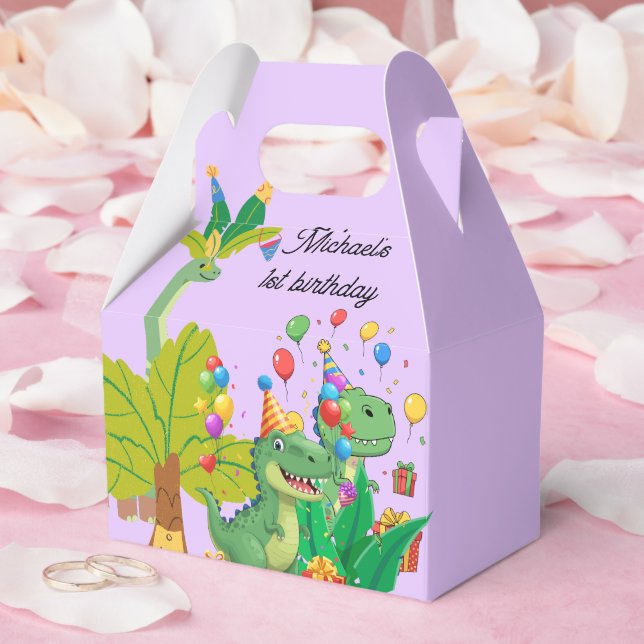 1st Birthday Dinosaur Minimal baby boy Favor Box (Wedding)