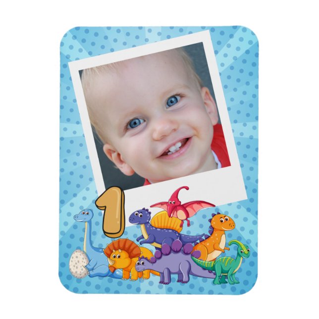 1st Birthday Dinosaur Party Magnet (Vertical)
