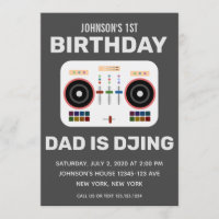 1st Birthday DJ Dance Party Charcoal