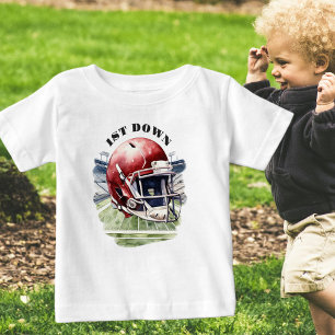 1st Birthday Down Football Baby T-Shirt