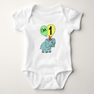 1st Birthday Elephant Baby Bodysuit