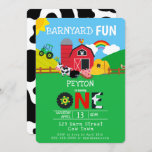 1st Birthday Farm Animals Barnyard Fun Kids Cute Invitation<br><div class="desc">1st Birthday Farm Animals Barnyard Fun Kids Invitation. Personalize with name for first birthday. Farm animals,  barn,  pig,  cow,  sheep,  rainbow,  tractor,  farm-themed party supplies. www.SamAnnDesigns.com</div>