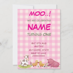 1st birthday Farm girl theme Invitation