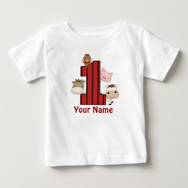 1st Birthday Farm Personalized T-shirt (Front)