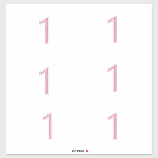 1st Birthday First Pink Number One Custom Age Cute (Sheet)