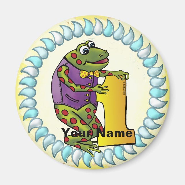 1st Birthday frog  magnet (Front)