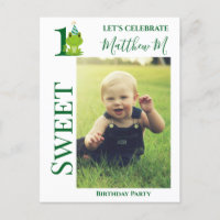 1st Birthday Frog party invitation