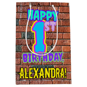 1st Birthday: Fun, Urban Graffiti Inspired Look Medium Gift Bag