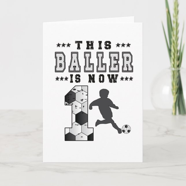 1st Birthday Gift Soccer Player 1 Year Old Boy Card (Front)