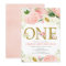 1st birthday girl, blush pink gold floral elegant