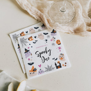 1st Birthday Halloween Theme Birthday Napkin
