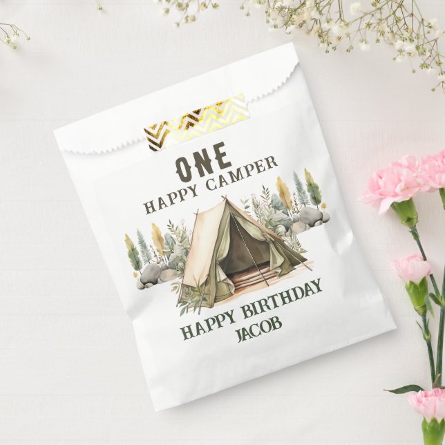 1st Birthday Happy Camper Kids Birthday Party Favour Bag (Sealed)