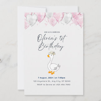 1st Birthday Invitation Card with Name
