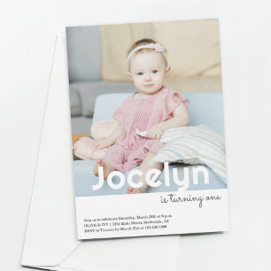 1st Birthday Invitation Girl Boy Photo