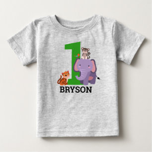 1st Birthday Jungle Safari Animals Baby T-Shirt