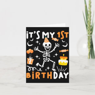 1st birthday kids funny skeleton 1st birthday card