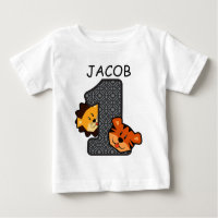 1st Birthday Leopard Tiger and Lion 1 Year Old A1