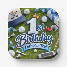 1st Birthday Let’s Par-Tee Blue Golf Boy Birthday 