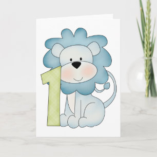 1st Birthday Lion Card