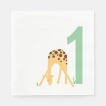 1st Birthday Modern Minimal Yellow Giraffe
