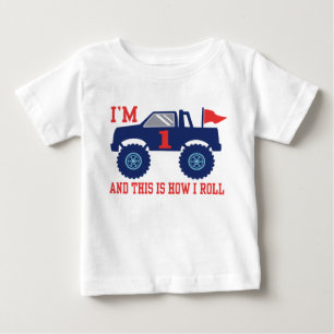 1st Birthday Monster Truck Baby T-Shirt