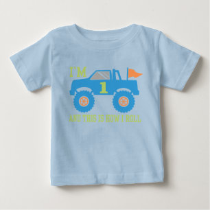 1st Birthday Monster Truck Baby T-Shirt