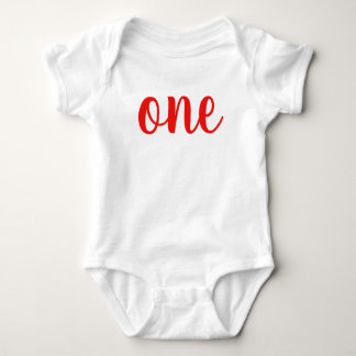 1st Birthday One Baby Bodysuit red