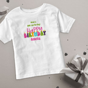 1st Birthday One-derful Day Colourful Candles  Toddler T-shirt