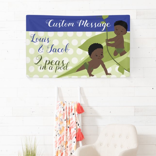 1st Birthday or Baby Shower Banner for Twin Boys (Insitu)
