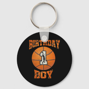 1st Birthday Outfit Boy Basketball First 1 Year Ol Keychain