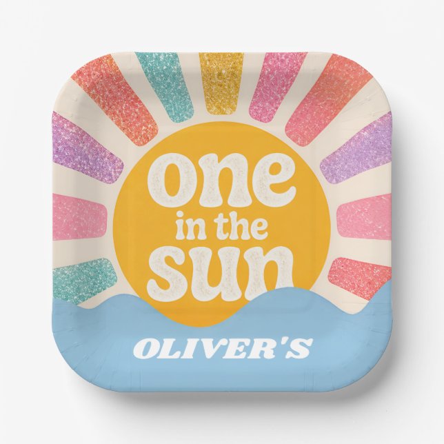 1st Birthday Paper Plates Summer Theme (Front)