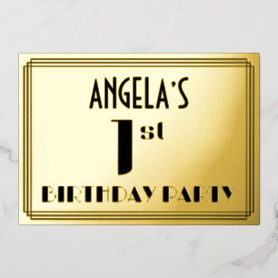 1st Birthday Party: Art Deco Look “1” and Name