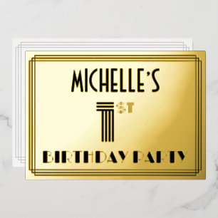 1st Birthday Party — Art Deco Style “1” & Name