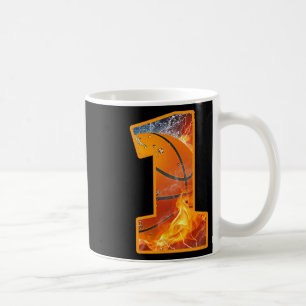 1st Birthday Party Bysketbyll Print Number 1 Year Coffee Mug
