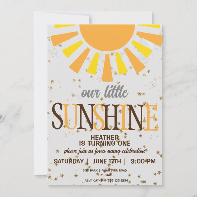 1st Birthday Party Custom Invitation (Front)