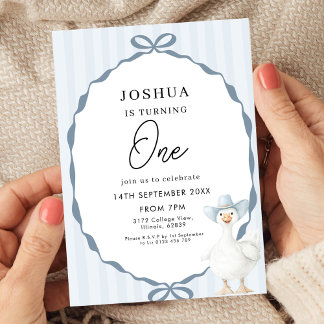 1st Birthday Party Cute Duck Invitation
