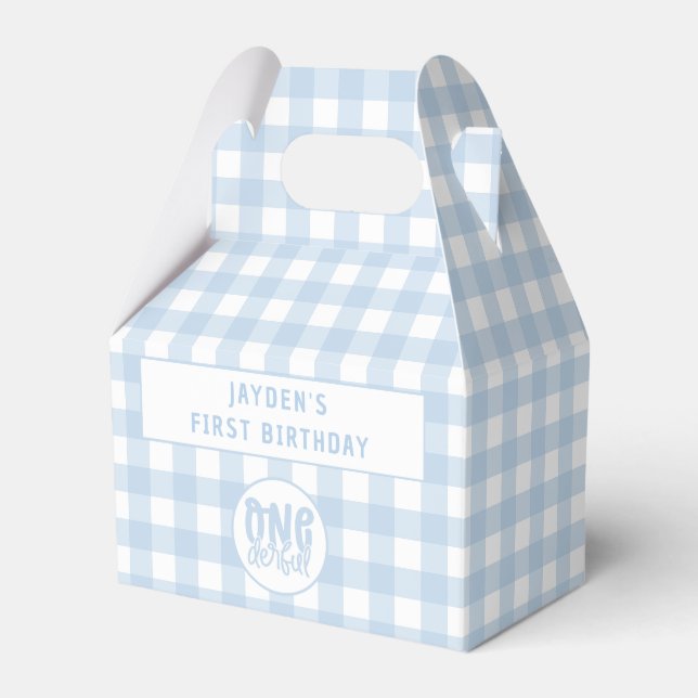 1st Birthday Party Cute Pastel Blue Onederful Favor Box (Front Side)