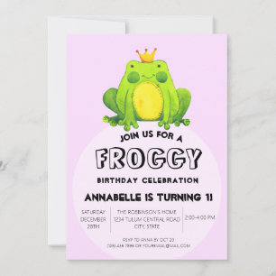 1st Birthday Party Froggy Prince Invitation