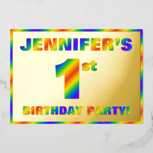 1st Birthday Party — Fun, Rainbow Spectrum “1”