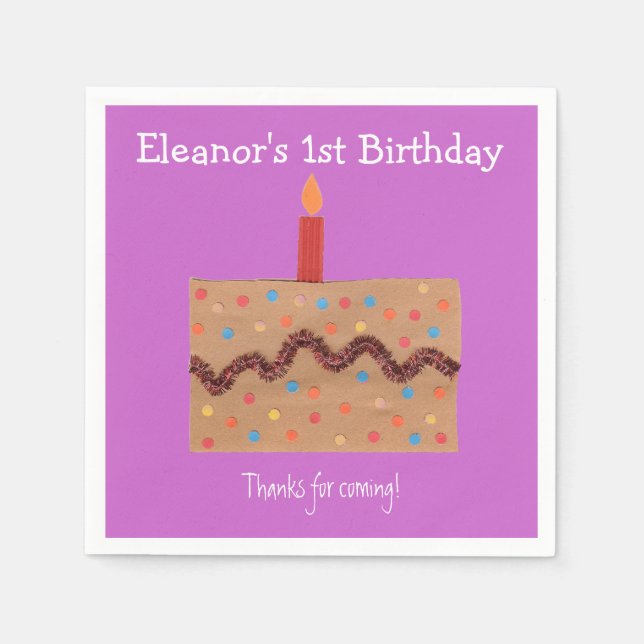 1st birthday party  napkin (Front)