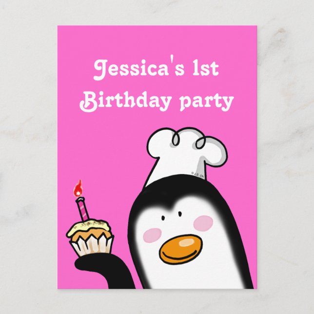 1st birthday party personalized invitations (Front)